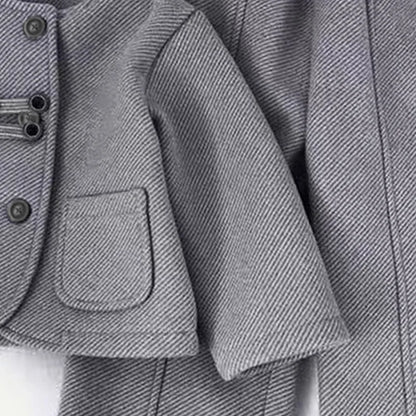 Elegant Jacket & Pants Set with Textured Fabric