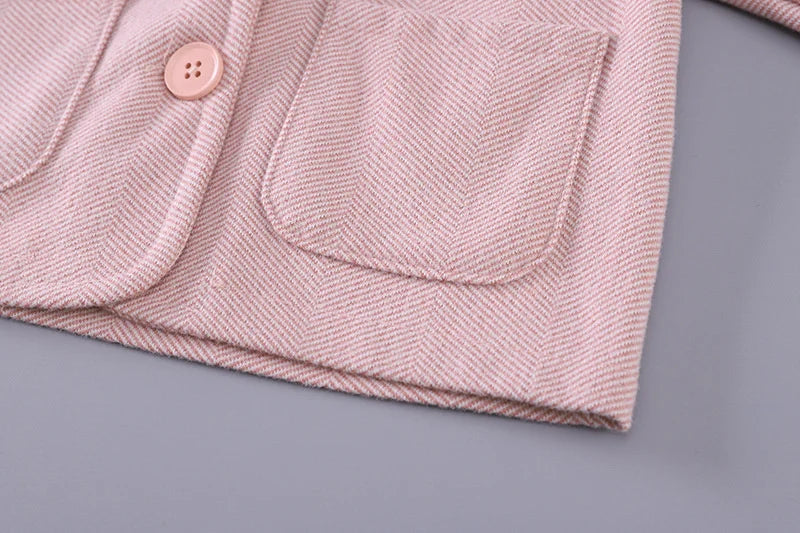 Elegant Jacket & Pants Set with Textured Fabric