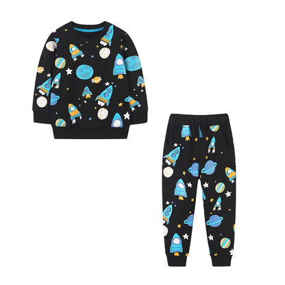 100% Cotton Space Rocket Sweatshirt & Jogger Set