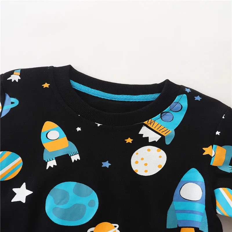 100% Cotton Space Rocket Sweatshirt & Jogger Set