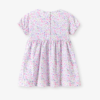 100% Cotton Girls Floral Cotton Dress – Soft Everyday Princess Dress