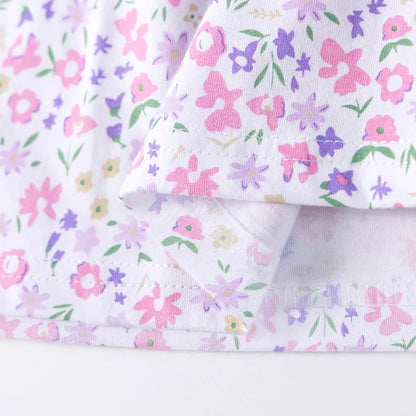100% Cotton Girls Floral Cotton Dress – Soft Everyday Princess Dress