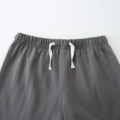 100% Cotton Yellow White Stripe Dino Tee & Grey Shorts Set
