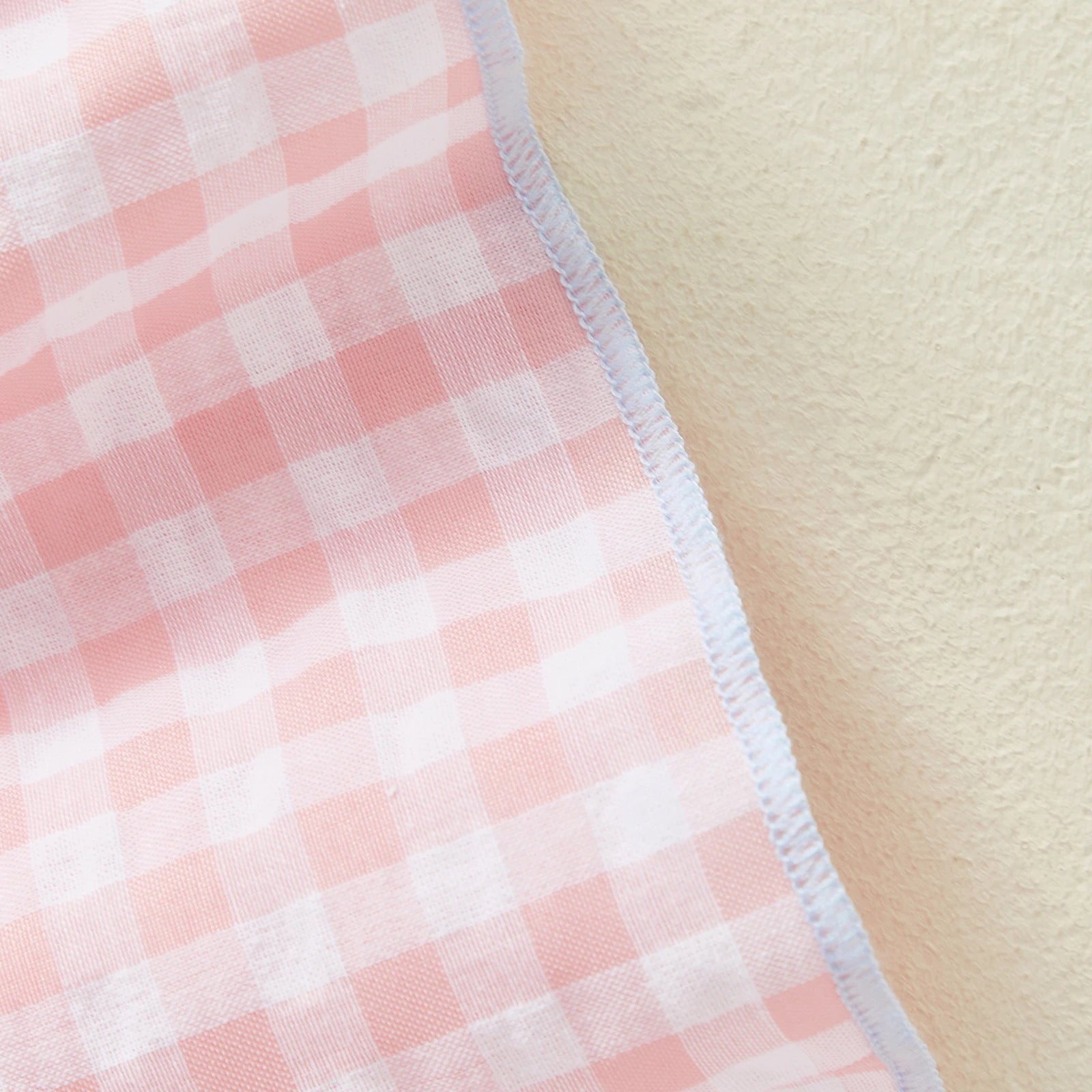 Gingham Dress With Pom Pom & Bow Detail Set