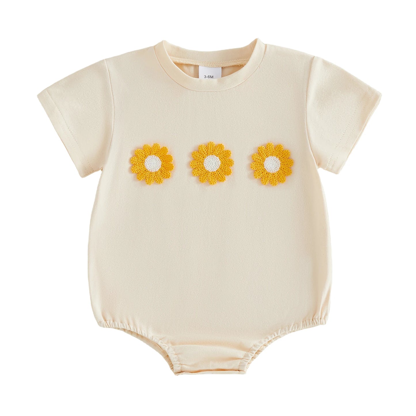Cotton Daisy Embroidered Cotton Bodysuits In Pastel Colors