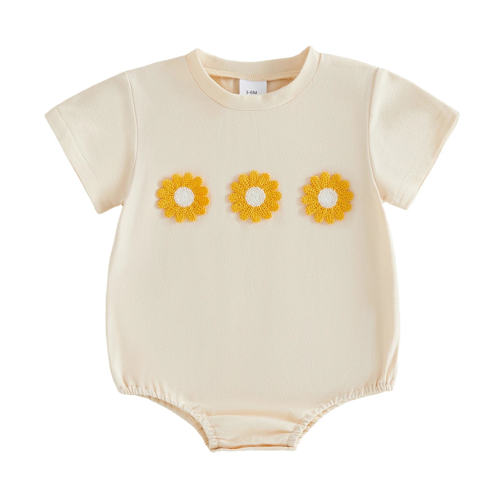 Cotton Daisy Embroidered Cotton Bodysuits In Pastel Colors