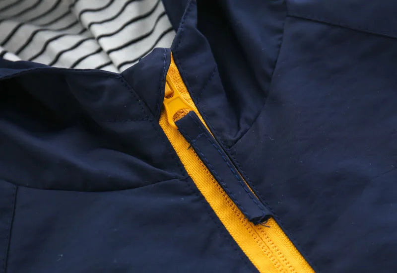 Boys Lightweight Hooded Zip Jacket – Cartoon Detail Everyday Layer