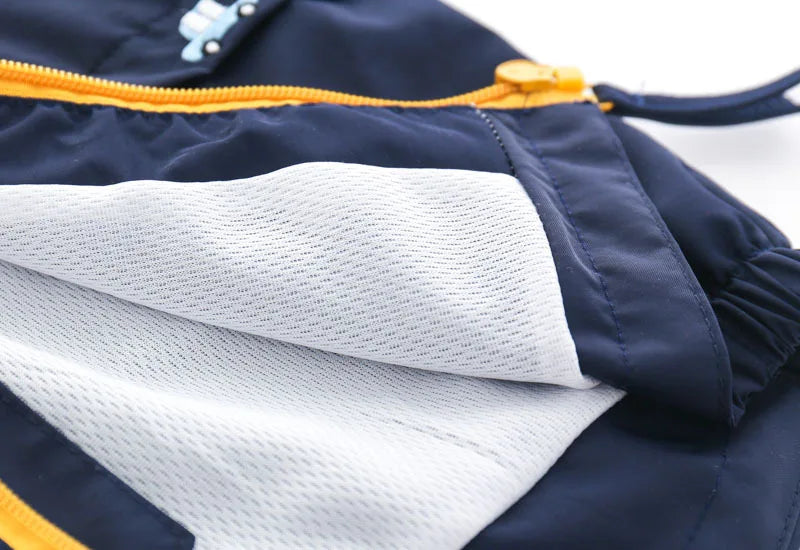 Boys Lightweight Hooded Zip Jacket – Cartoon Detail Everyday Layer