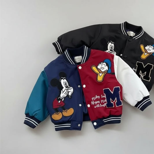 Varsity Jacket with Mickey & Donald Appliqué Jacket
