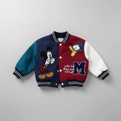 Varsity Jacket with Mickey & Donald Appliqué Jacket