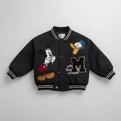 Varsity Jacket with Mickey & Donald Appliqué Jacket