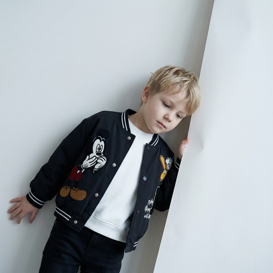 Varsity Jacket with Mickey & Donald Appliqué Jacket