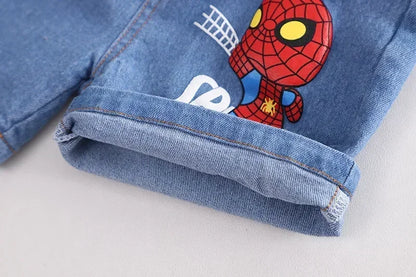 Spiderman Red Tee & Denim Shorts Set