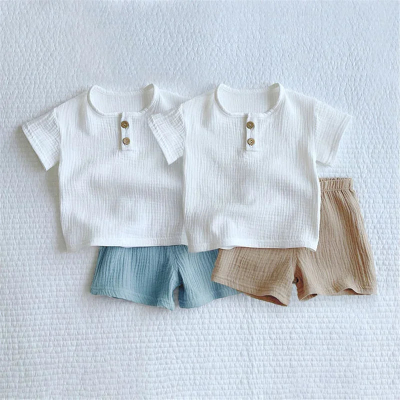 100% Organic Cotton Casual T-Shirt Top & Bottoms Set