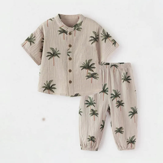 100% Organic Cotton Casual T-Shirt Top & Bottoms Set