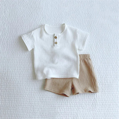 100% Organic Cotton Casual T-Shirt Top & Bottoms Set