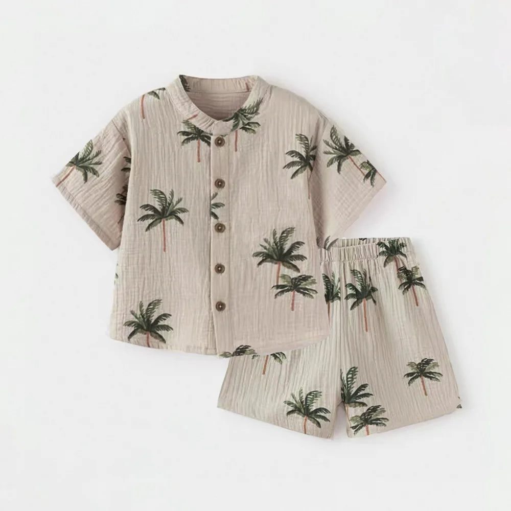 100% Organic Cotton Casual T-Shirt Top & Bottoms Set
