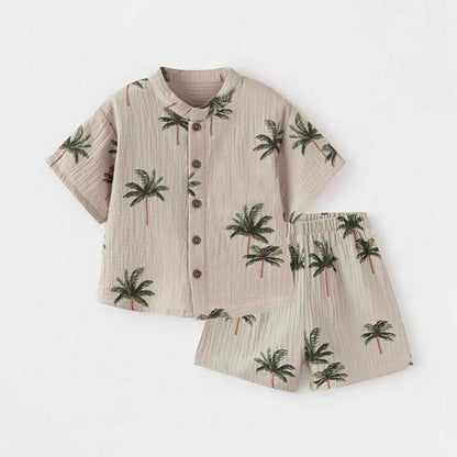 100% Organic Cotton Casual T-Shirt Top & Bottoms Set