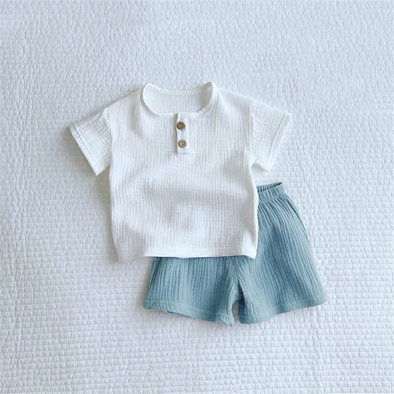 100% Organic Cotton Casual T-Shirt Top & Bottoms Set