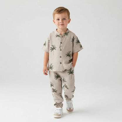 100% Organic Cotton Casual T-Shirt Top & Bottoms Set