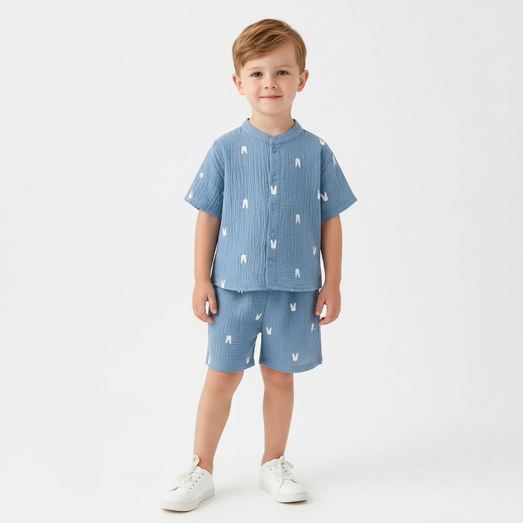 100% Organic Cotton Casual T-Shirt Top & Bottoms Set