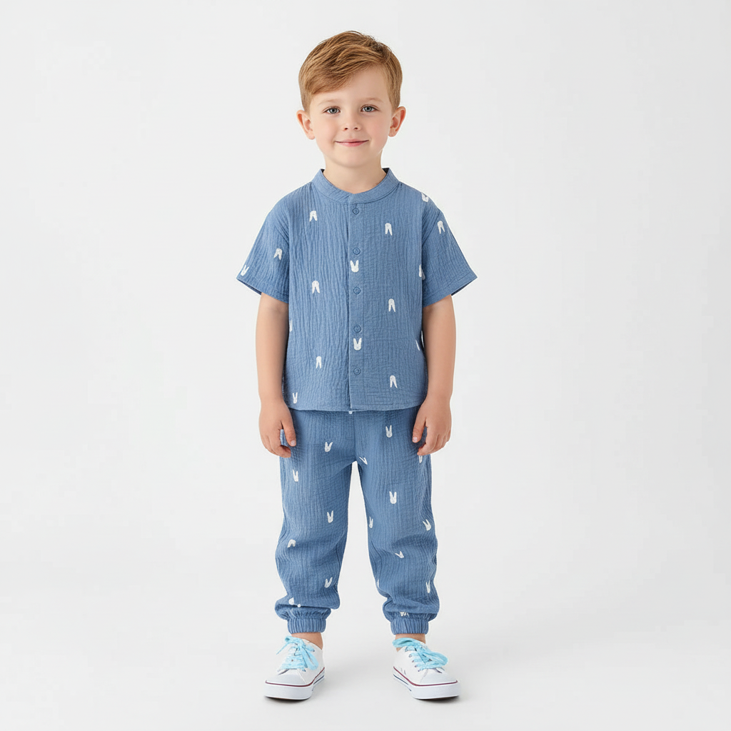 100% Organic Cotton Casual T-Shirt Top & Bottoms Set