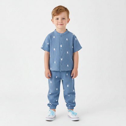 100% Organic Cotton Casual T-Shirt Top & Bottoms Set