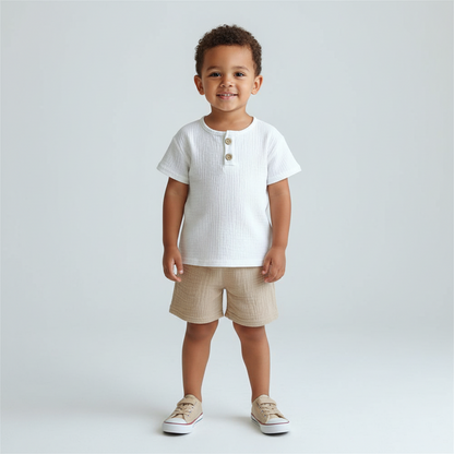 100% Organic Cotton Casual T-Shirt Top & Bottoms Set