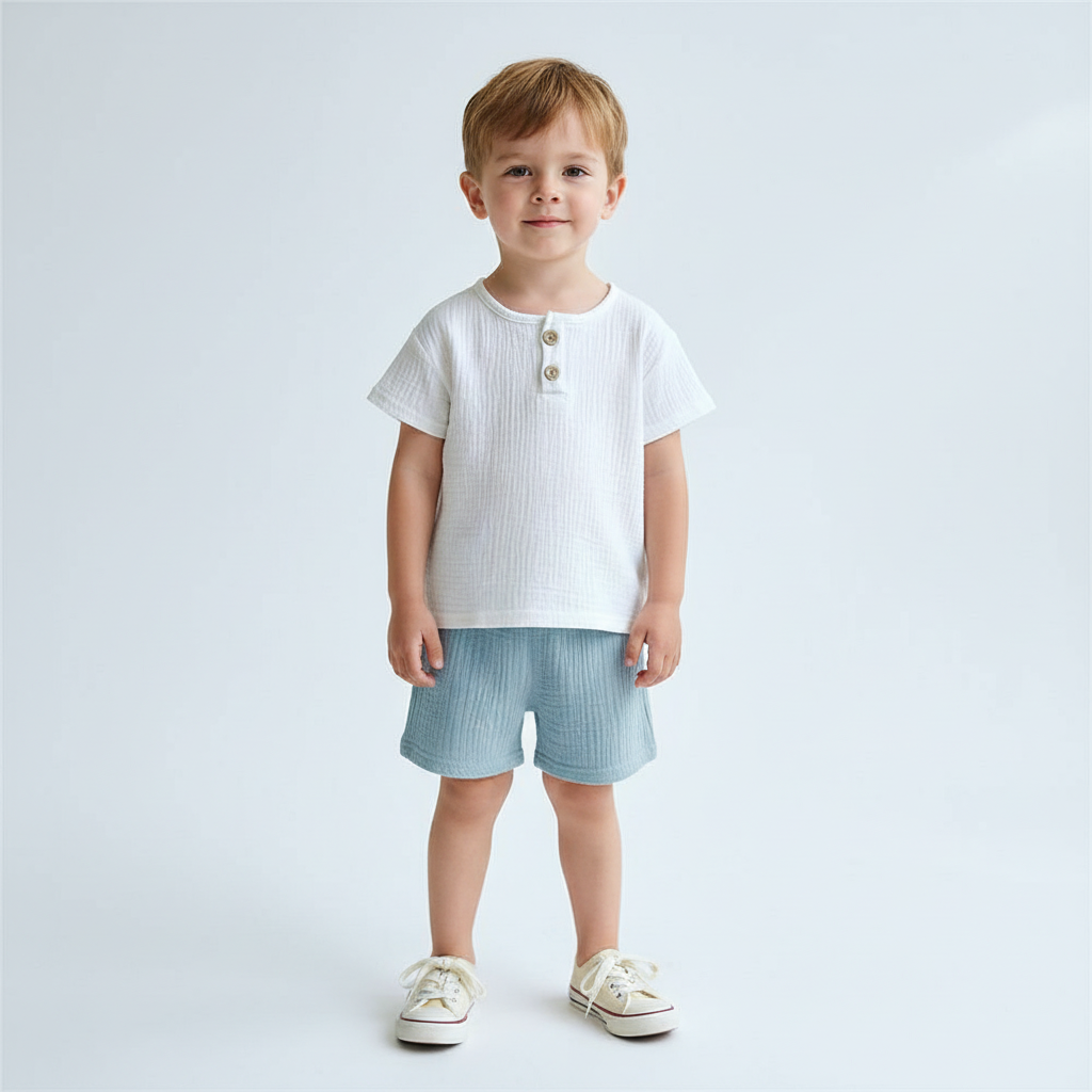 100% Organic Cotton Casual T-Shirt Top & Bottoms Set