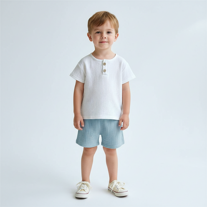 100% Organic Cotton Casual T-Shirt Top & Bottoms Set