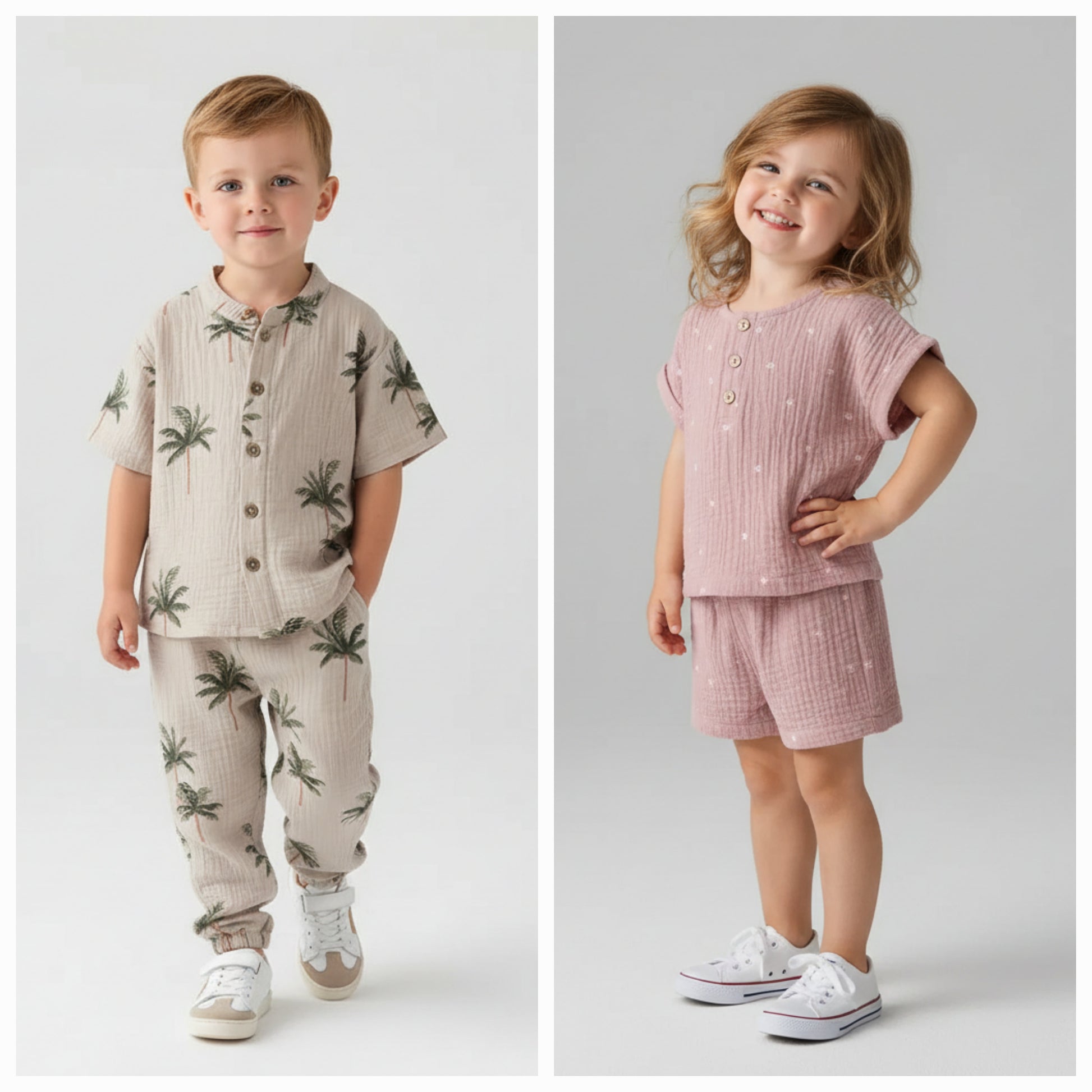 100% Organic Cotton Casual T-Shirt Top & Bottoms Set