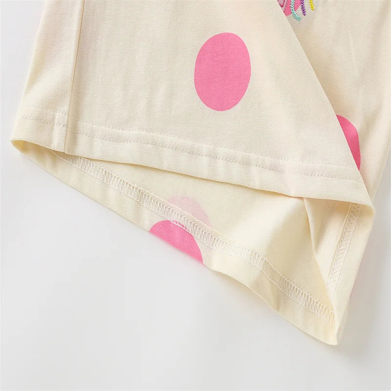 100% Cotton Girls Horse Applique Pyjamas Set - Cotton Sleepwear