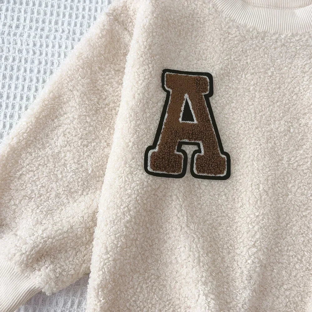 Cozy Sherpa Sweatshirt With Brown Skirt Set