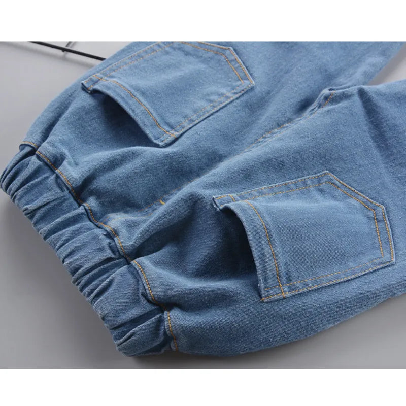 Patterned Shirt & Washed Denim Pants Set