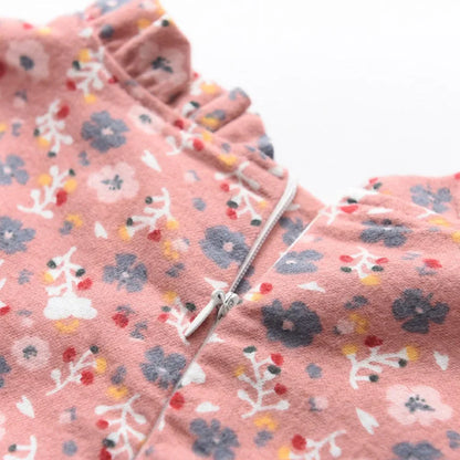 Floral Ruffle Collar Dress With Ribbon Detail